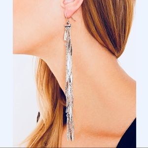 F21 metal feather dangle earrings